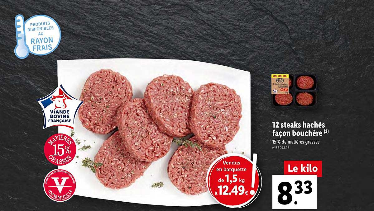 12 steaks hachés façon bouchère