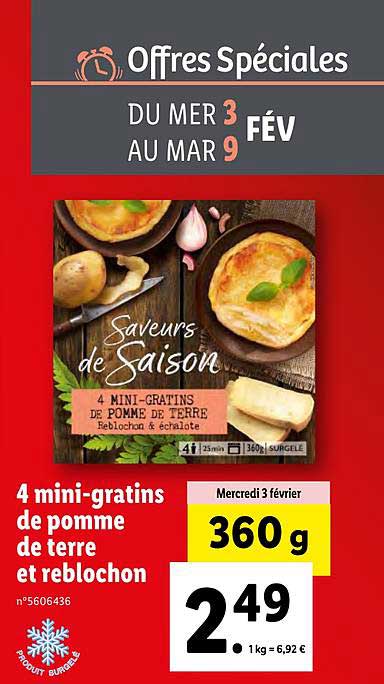 4 mini-gratins de pomme de terre et reblochon