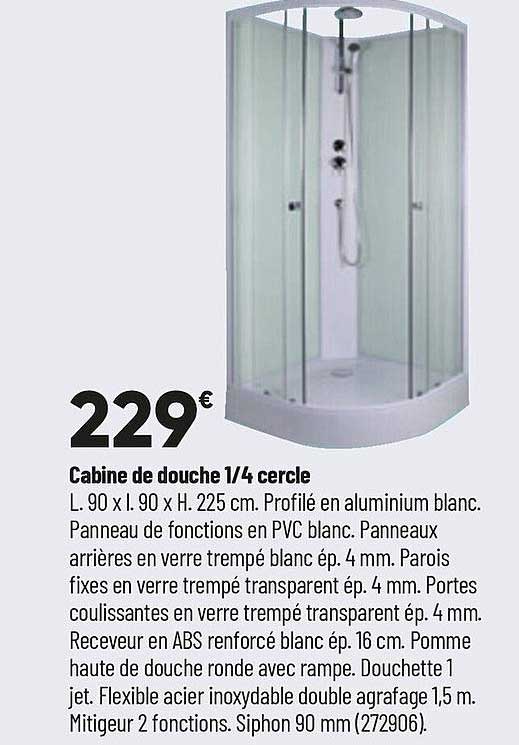 cabine de douche 1-4 cercle