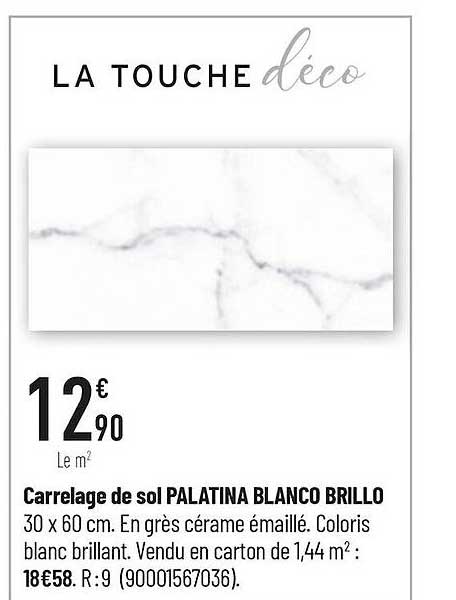 carrelage de sol palatina blanco brillo