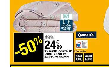 couette imprimée be louna 140 x 200 cm dreaméa