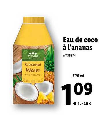 eau de coco à l'ananas vitasia