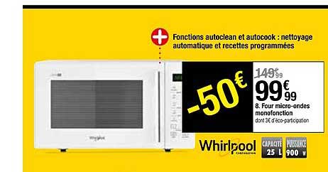 four micro-ondes monofonction whirlpool