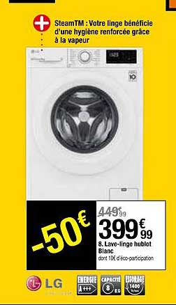 lave-linge hublot blanc lg