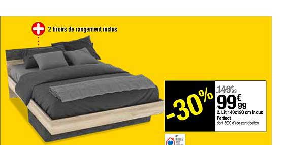 lit 140 x 190 cm indus perfect