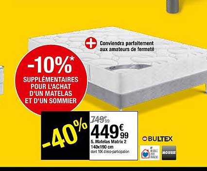 matelas matrix 2 140 x 190 cm