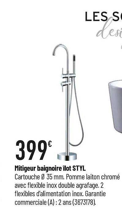 mitigeur baignoire îlot styl