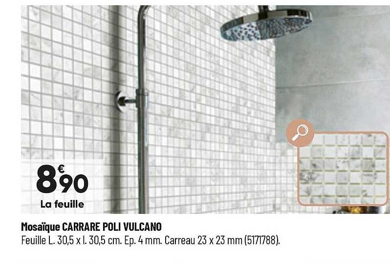 mosaïque carrare poli vulcano