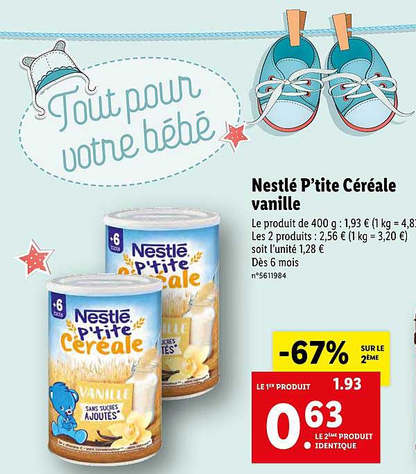 Nestlé P'tite Céréale Vanille