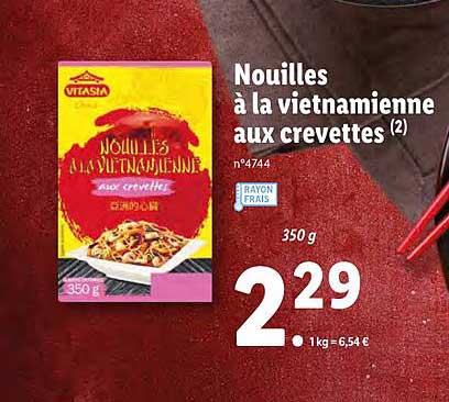 nouilles à la vietnamienne aux crevettes vitasia