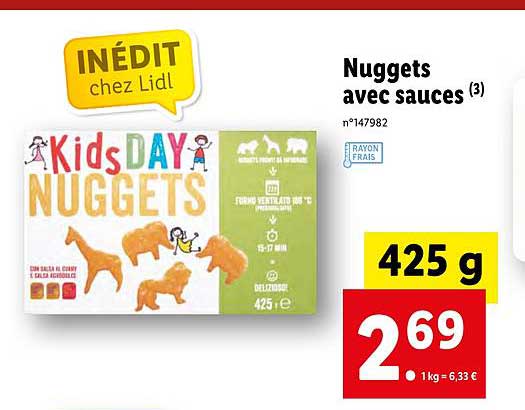 nuggets avec sauces kids day