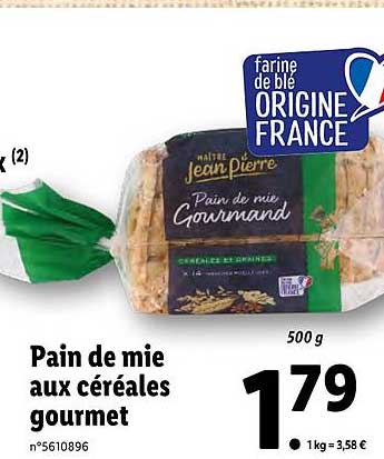 Pain De Mie Aux Céréales Gourmet Maître Jean Pierre