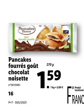Pancakes Fourrés Goût Chocolat Noisette