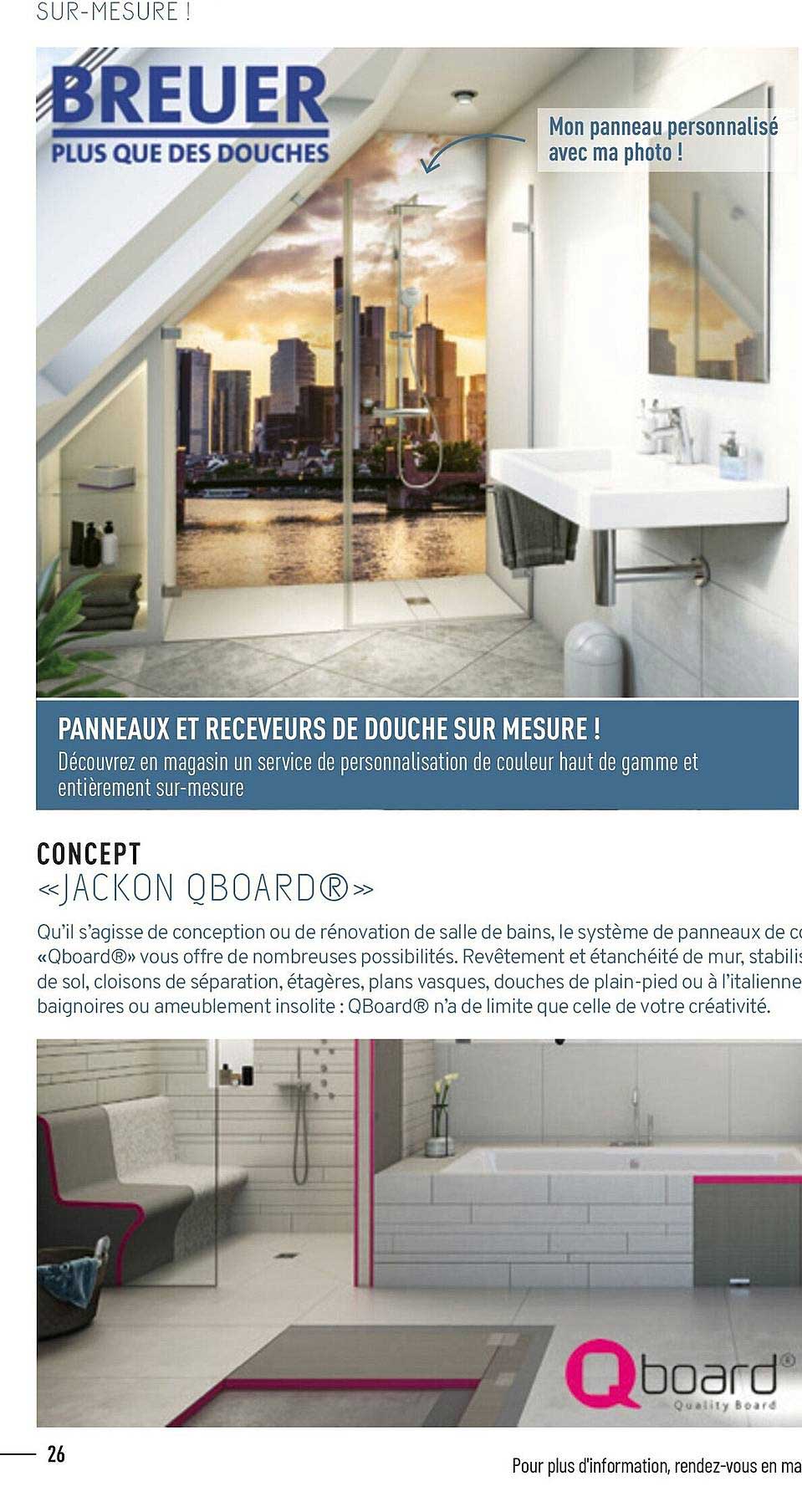 panneaux et receveurs de douche sur mesure