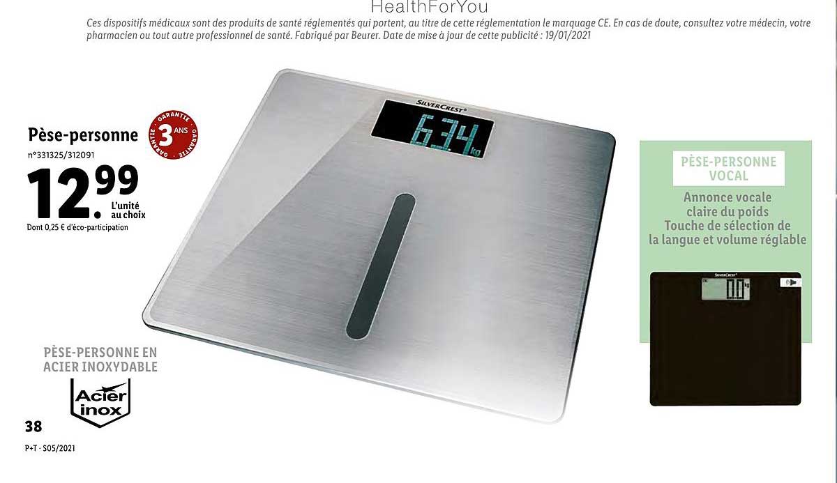 pèse-personne silver crest