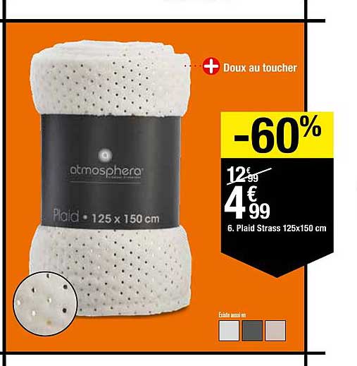 plaid strass 125 x 150 cm atmosphera