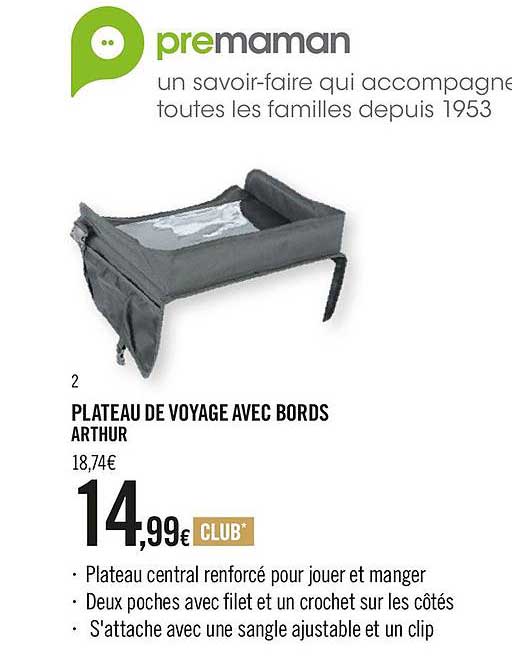 plateau de voyage avec bords arthur