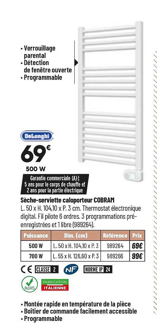 sèche-serviette caloporteur cobram