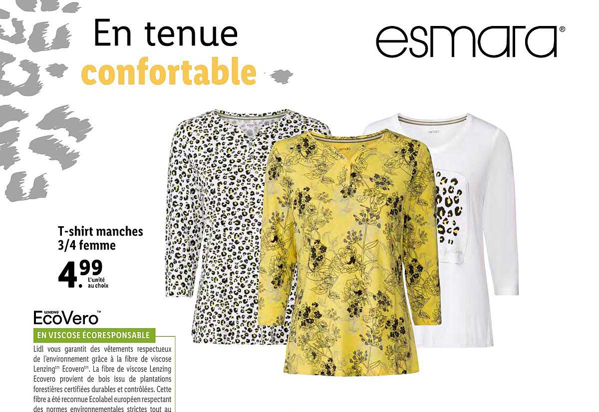 t-shirt manches 3-4 femme