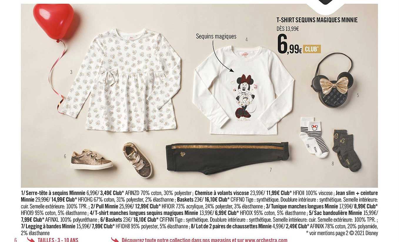 t-shirt sequin magiques minnie