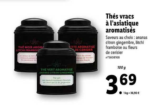 thés vracs à l'asiatique aromatisés