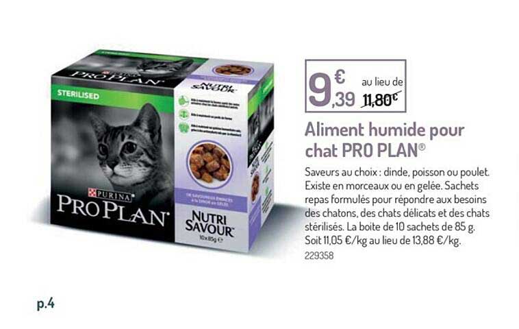 aliment humide pour chat pro plan