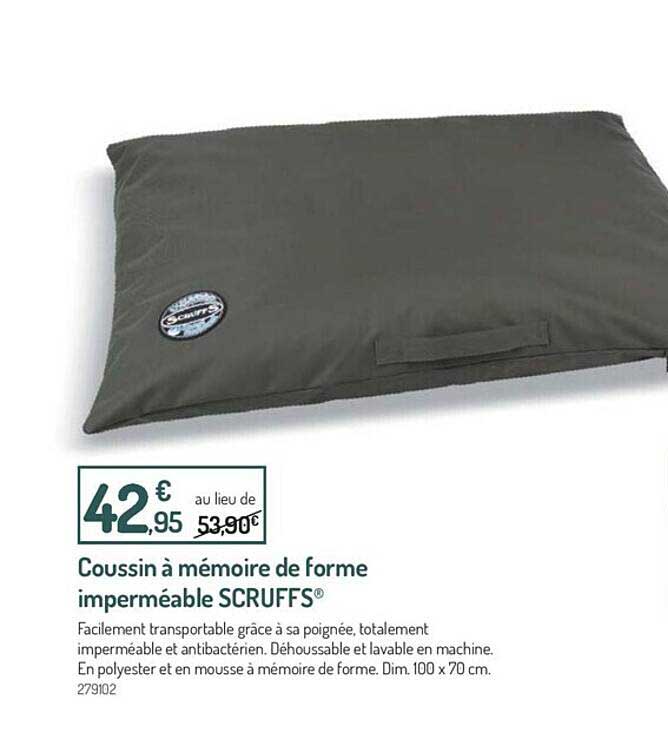coussin o mémoire de forme imperméable scruffs