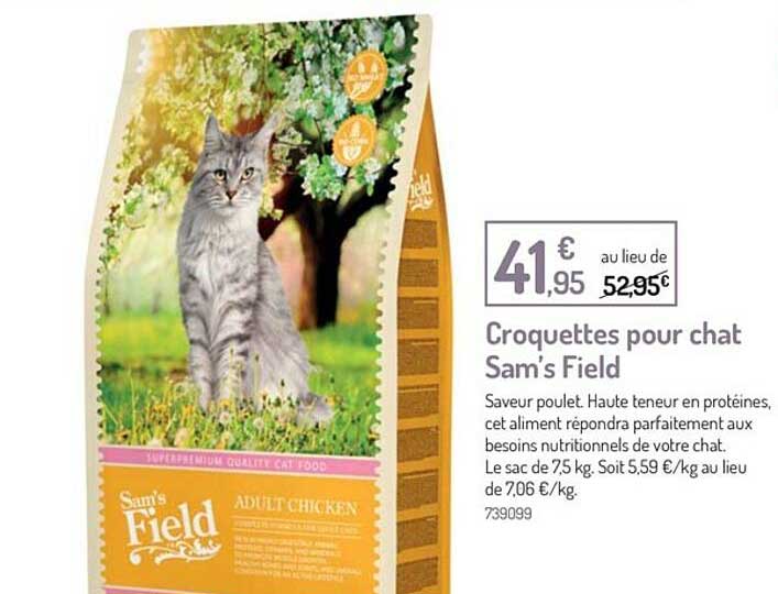 croquettes pour chat sam's field