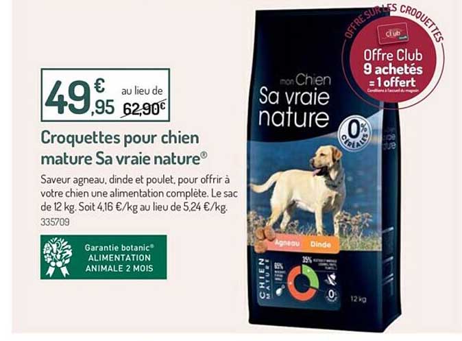 croquettes pour chien mature sa vraie nature