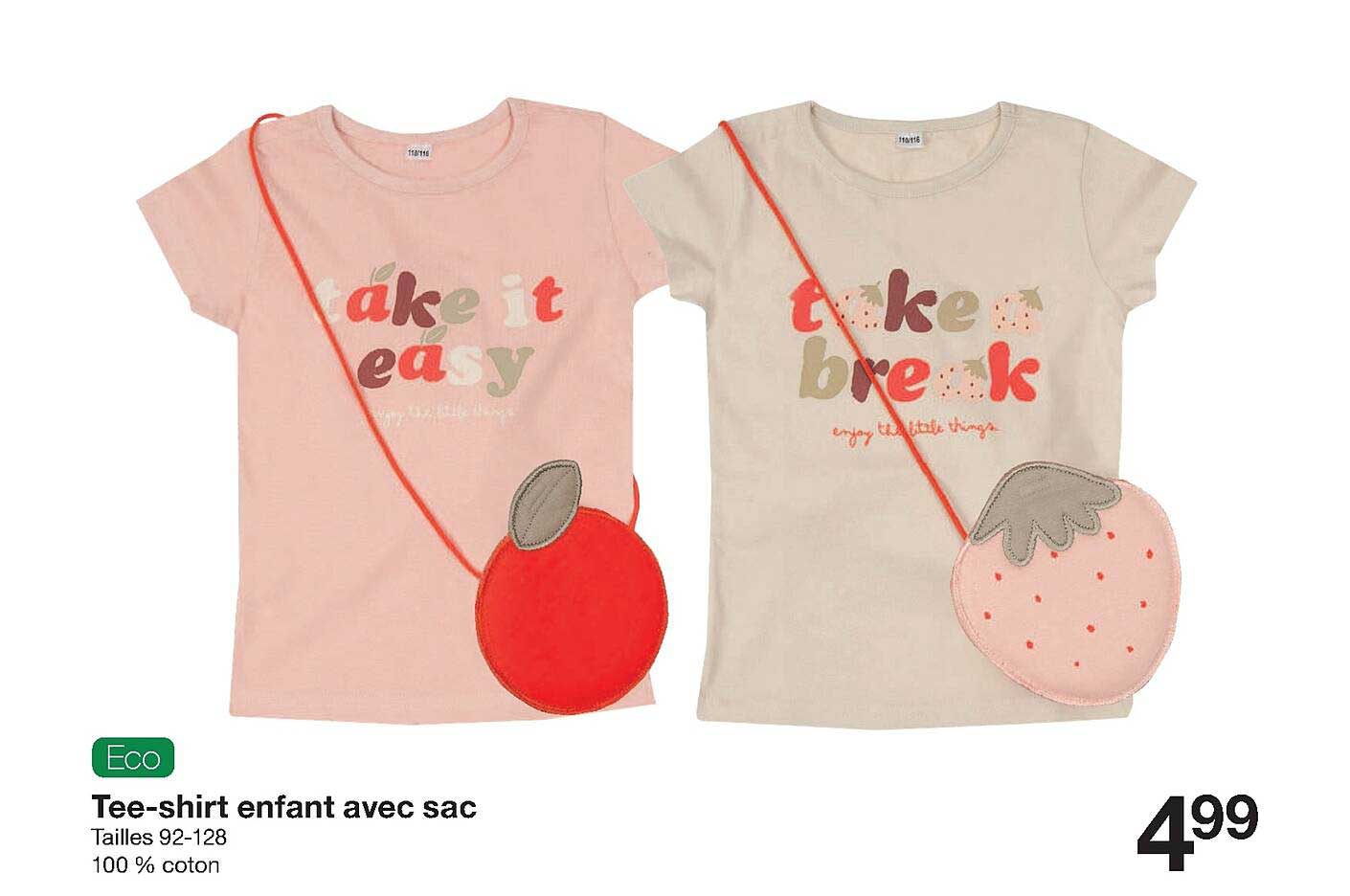 eco tee-shirt enfant  avec sac