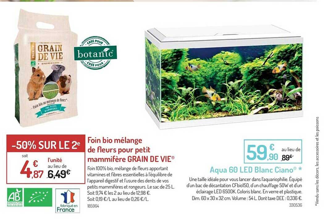 foin bio mélange de fleurs pour petit mammifère grain de vie