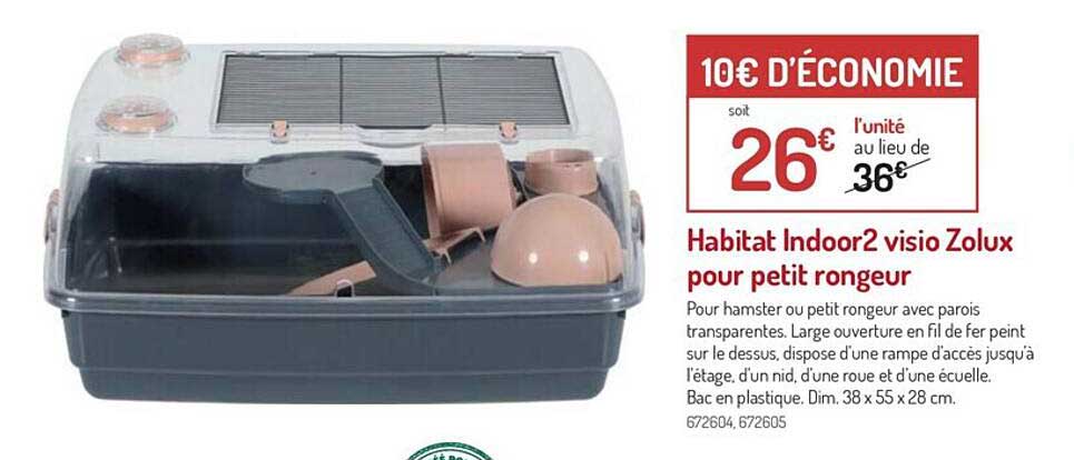 habitat indoor2 vision zolux pour petit rongeur