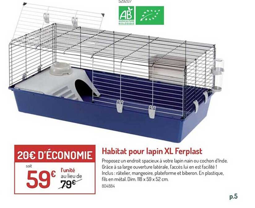 habitat pour lapin xl ferplast