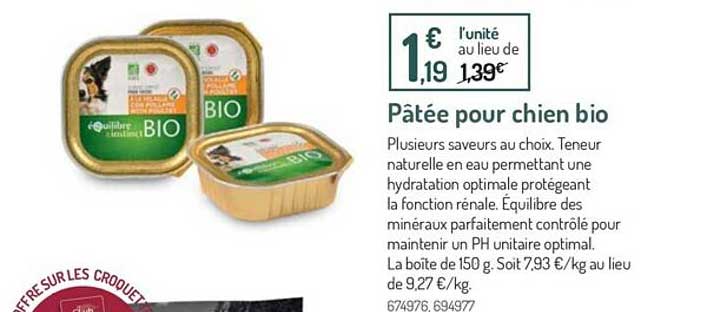 Pâtée Pour Chien Bio