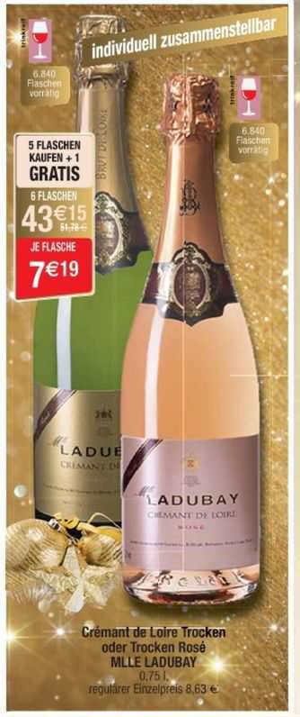 crémant de loire trocken oder trocken rosé mlle ladubay
