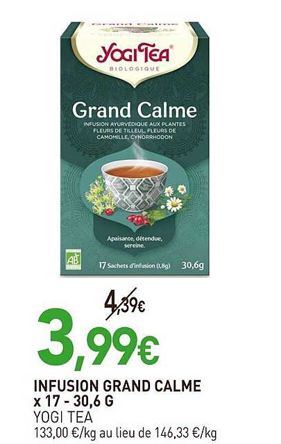 infusion grand calme x 17 yogi tea - 30,6 g