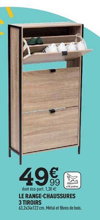 le range-chaussures 3 tiroirs