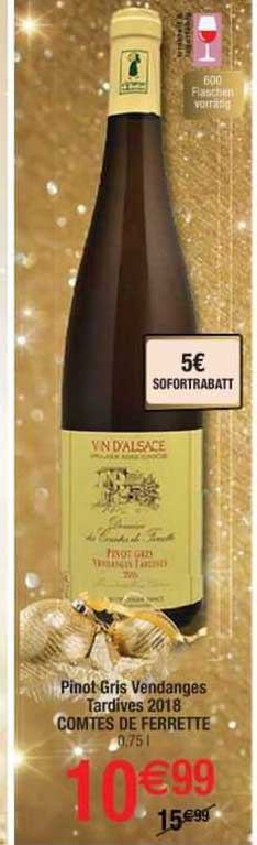 pinot gris vendanges tardives 2018 comtes de ferrette