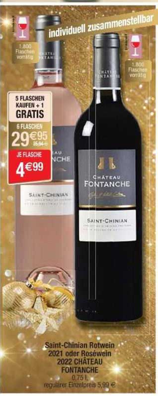 saint-chinian rotwein 2021 oder roséwein 2022 château fontanche