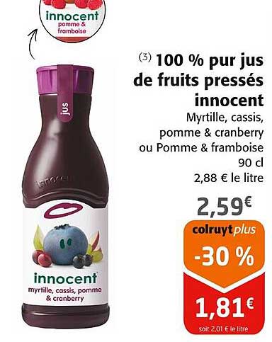 100% pur jus de fruits pressés innocent