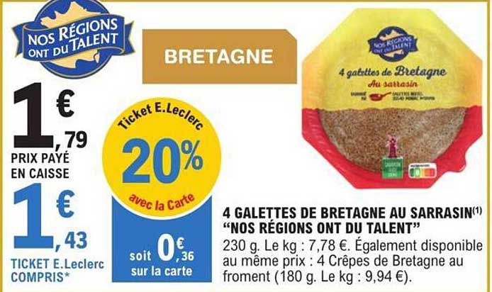 4 galettes de bretagne au sarrasin "nos régions ont du talent"