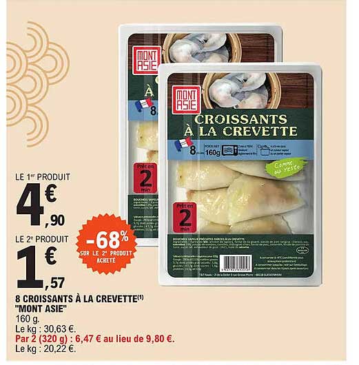 8 Croissants à La Crevette "mont Asie"