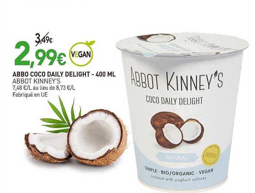 abbo coco daily delight abbot kinney's - 400 ml