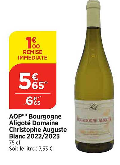 aop bourgogne aligoté domaine christophe auguste blanc 2022/2023