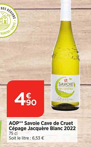 aop savoie cave de cruet cépage jacquère blanc 2022