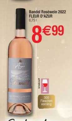 bandol roséwein 2022 fleur d'azur