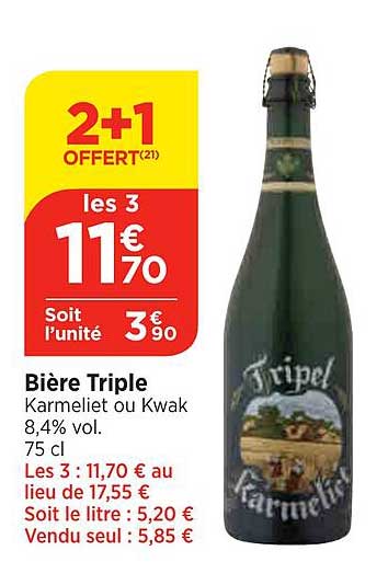 Bière Triple Karmeliet Ou Kwak