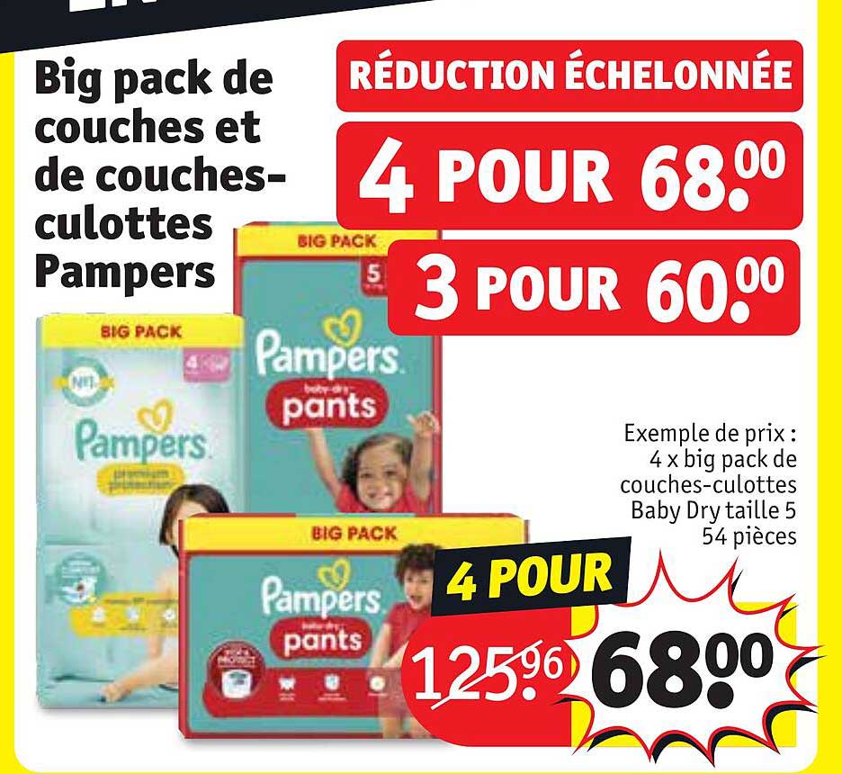 big pack de couches et de couches-culottes pampers