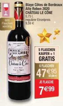 blaye côtes de bordeaux alte reben 2020 château le cône