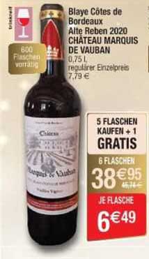 blaye côtes de bordeaux alte reben 2020 château marquis de vauban